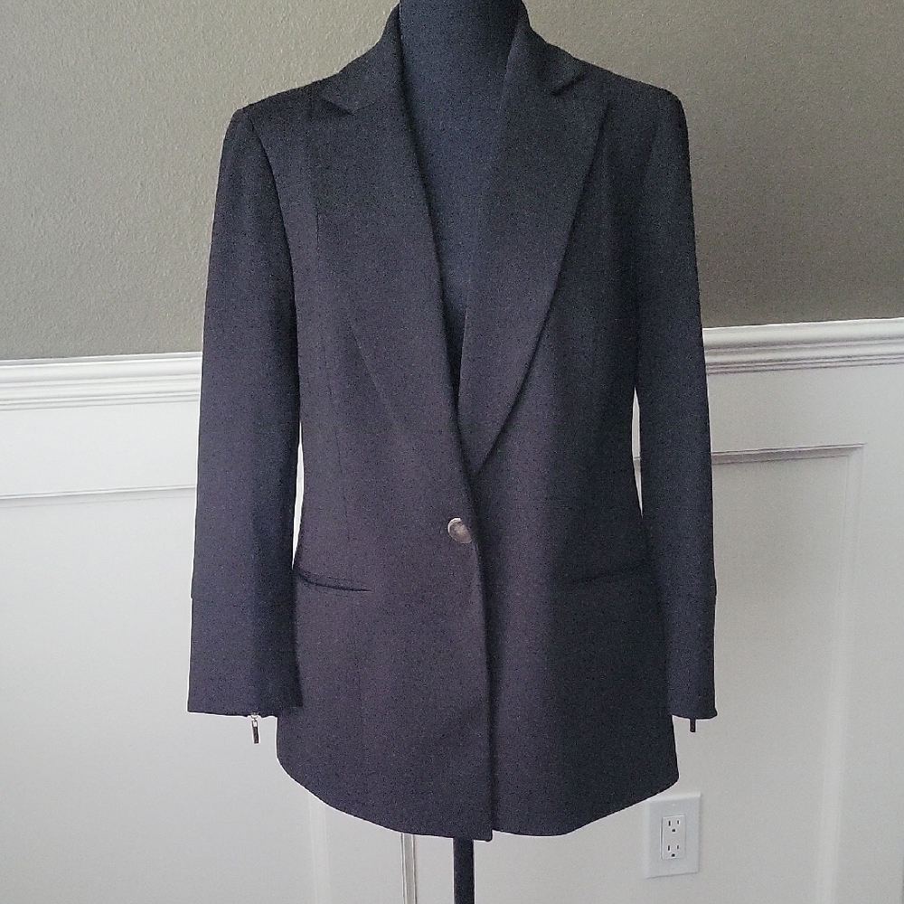 Kasper Black Single-Button Blazer Jacket